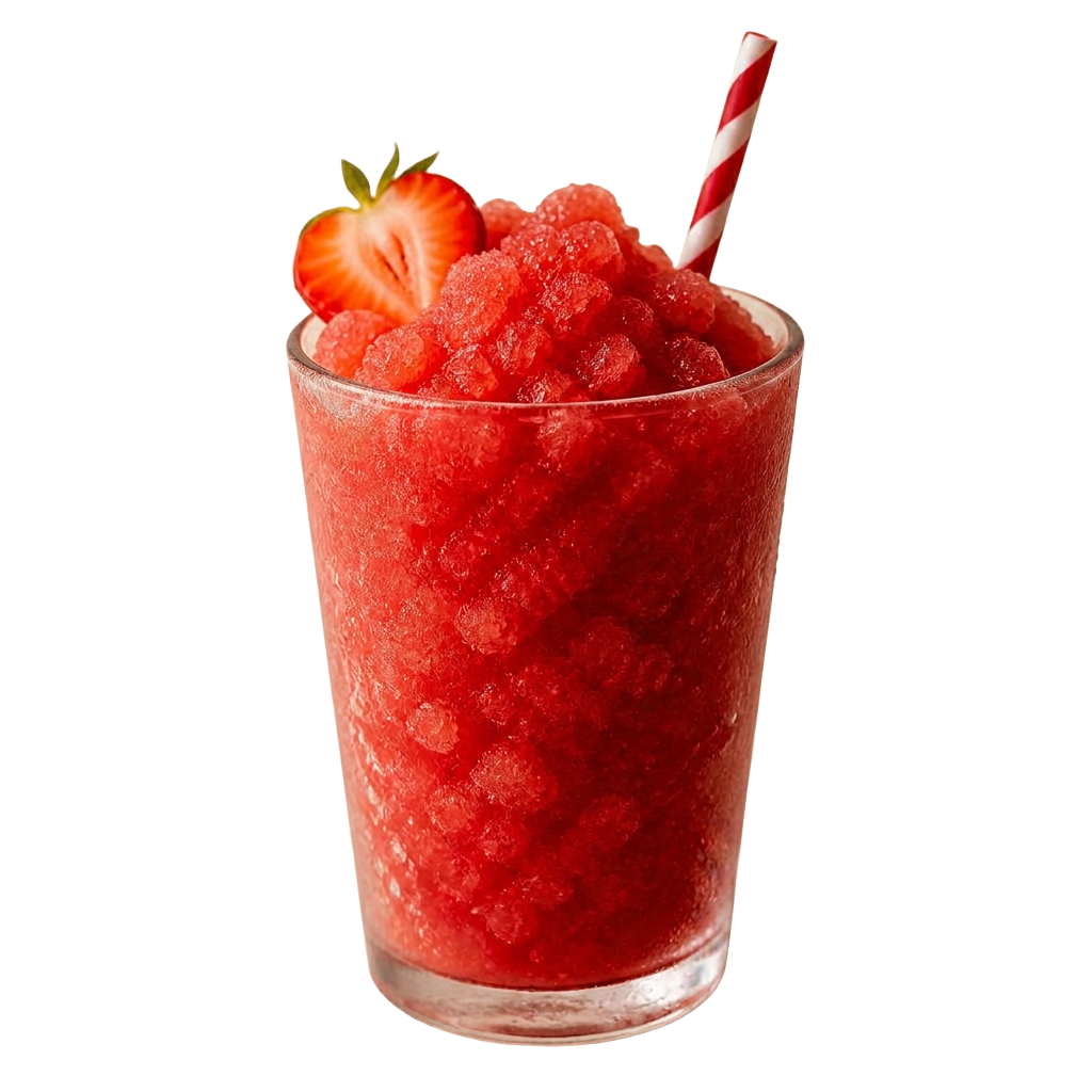 Lemon granita in a tall glass