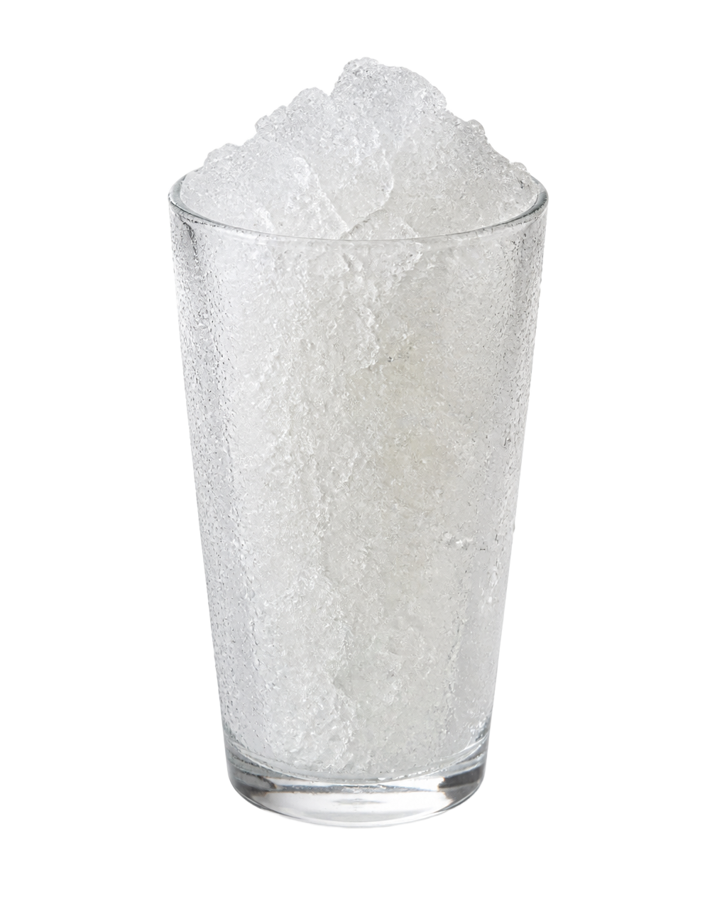Clear neutral granita in a tall glass