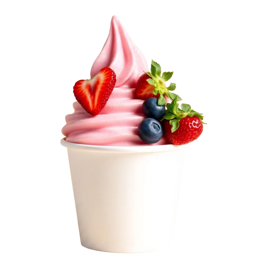 Frozen yogurt with fresh fruit